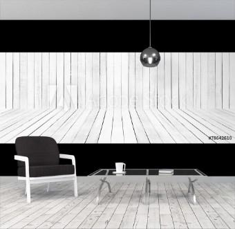 Picture of White floor and wall Wood Pattern